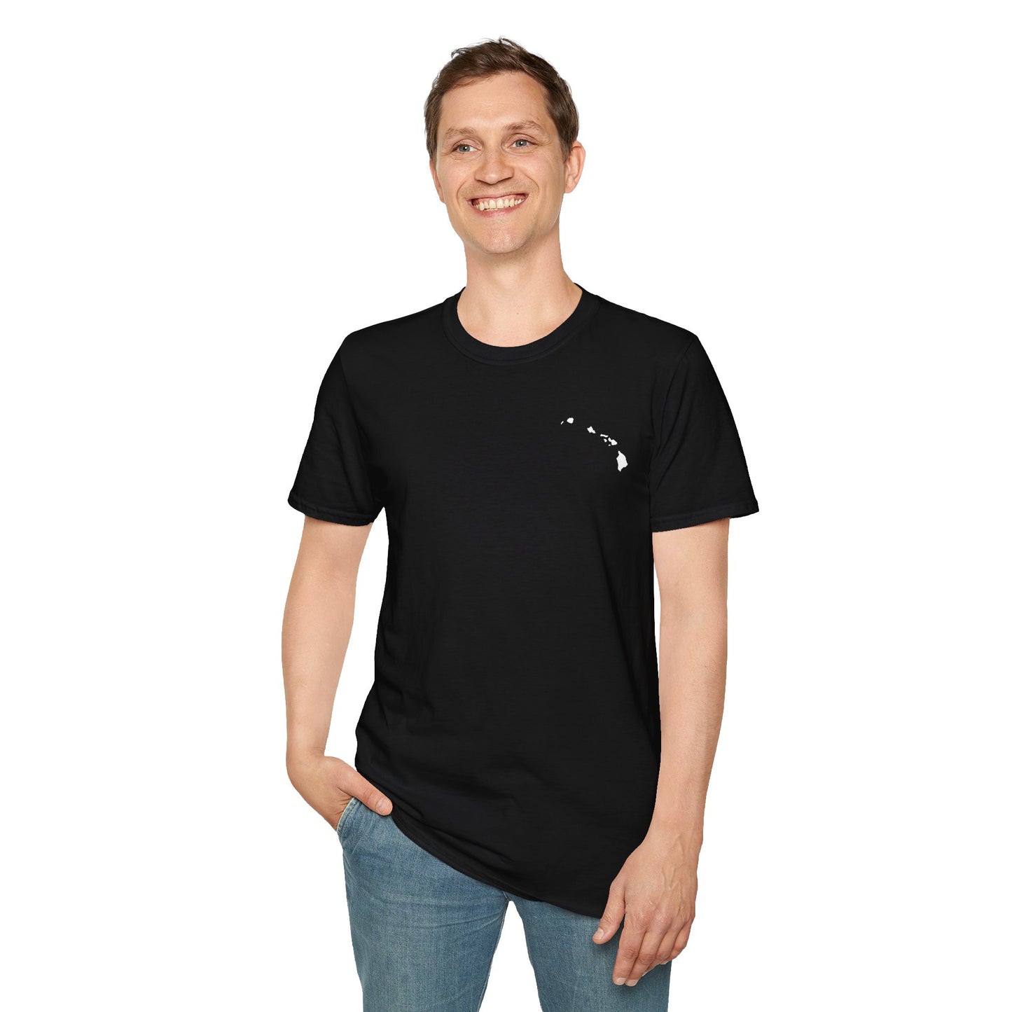 Camiseta negra con cadena de islas